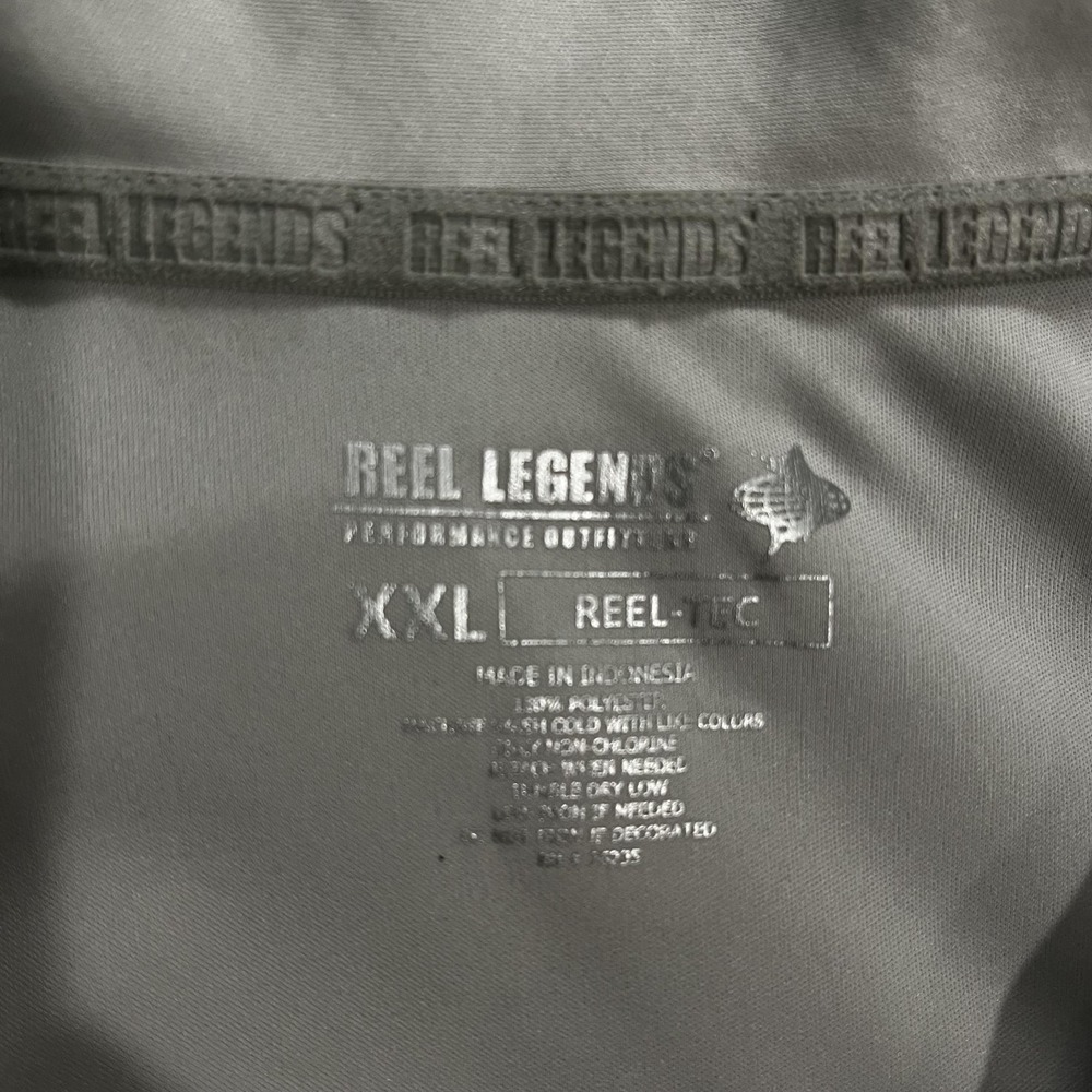 Reel Legends Polo Shirt Mens 2XL White Reel-Tec‎ Fishing Snake Skin Print Panels - Picture 2 of 4